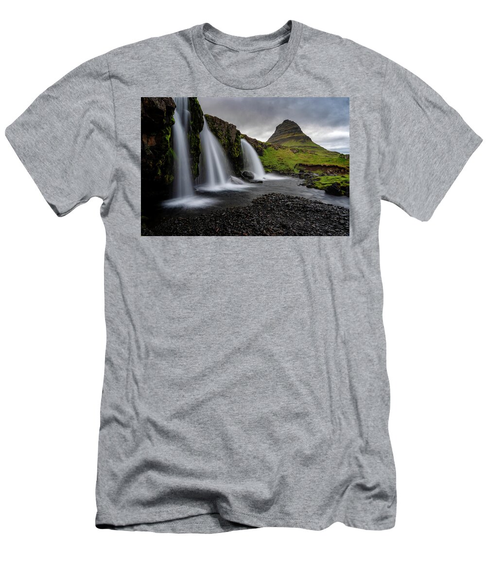 Iceland T-Shirt featuring the photograph Witches Hat Falls II by Tom Singleton