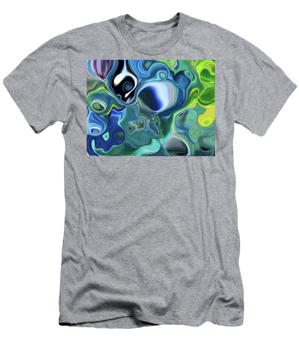 Droplets T-Shirt featuring the painting Within Droplets - Abstract by Marie Jamieson