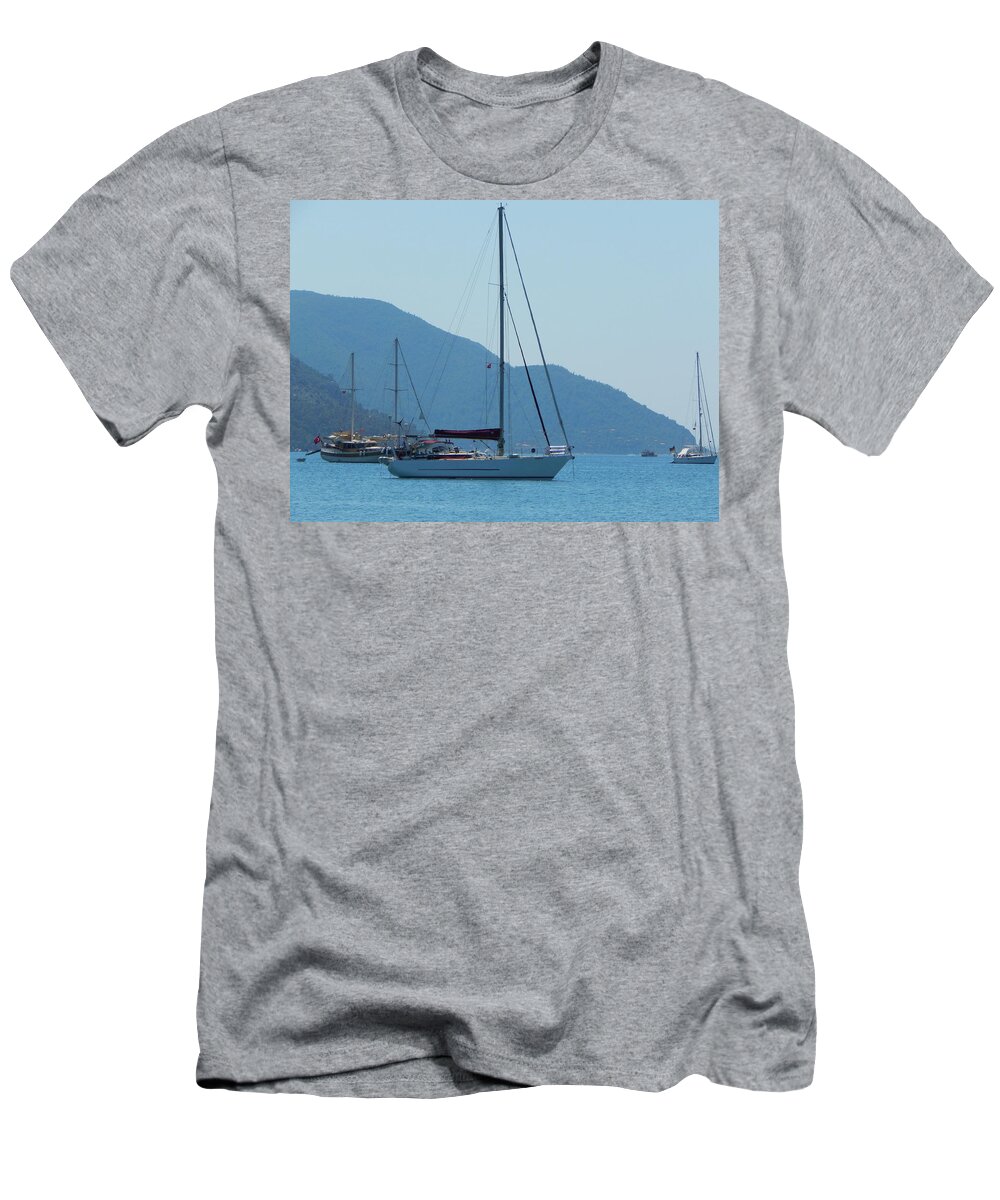 Marmaris T-Shirt featuring the photograph Yachting marina of Marmaris in Turkey resort town on the Aegean by Oleg Prokopenko