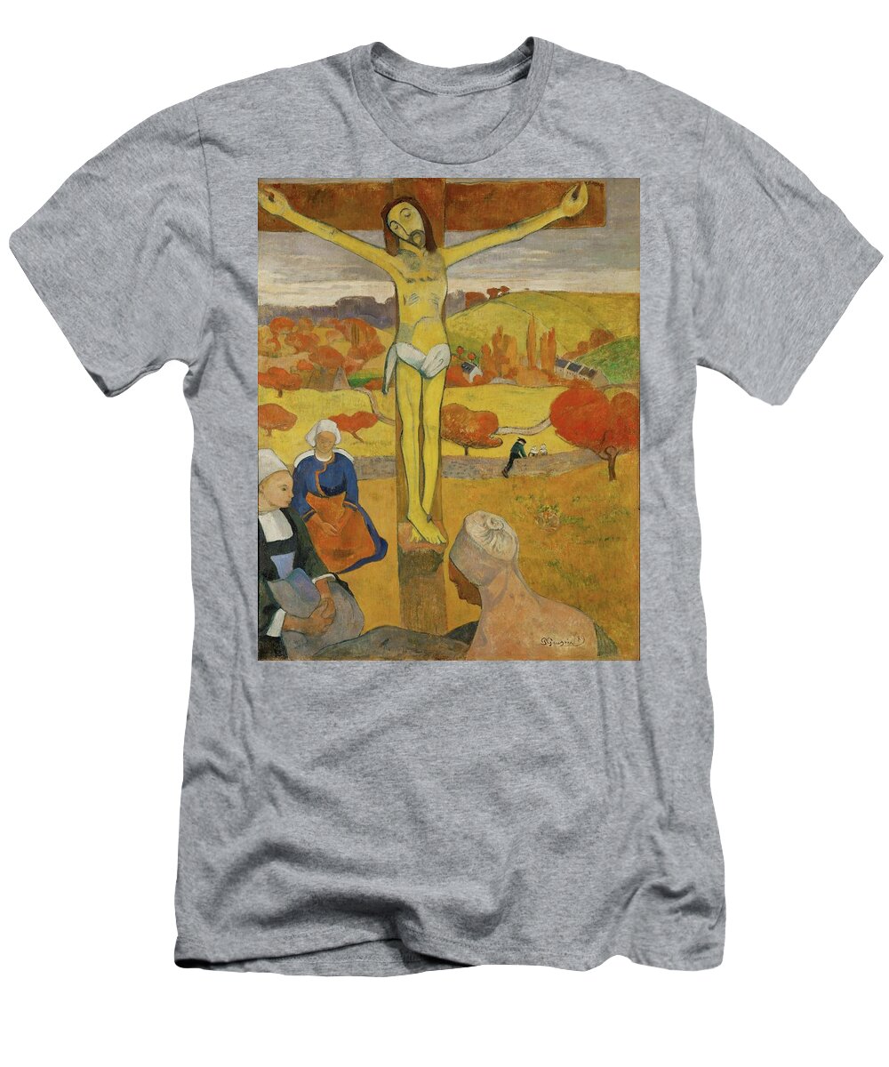 Paul Gauguin T-Shirt featuring the painting Yellow Christ. Oil on canvas -1889- 92 x 73 cm Cat. W 327. by Eugene Henri Paul Gauguin -1848-1903-