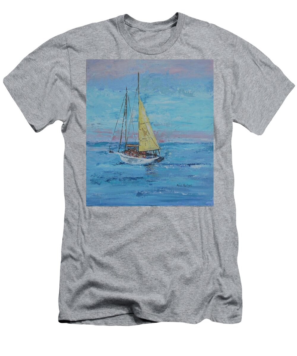 Painting T-Shirt featuring the painting Yellow Sail by Paula Pagliughi