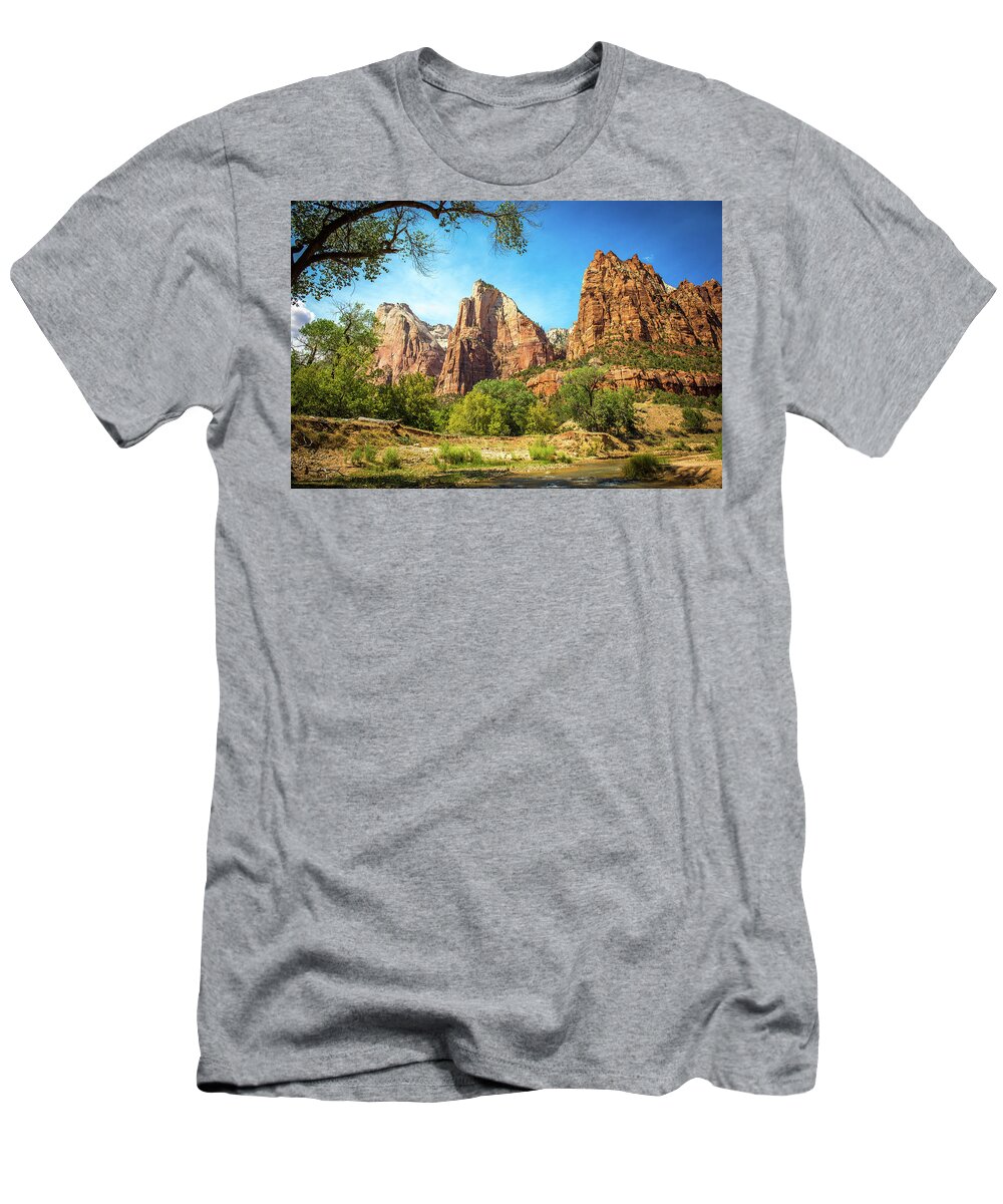 Utah T-Shirt featuring the photograph Zion National Park by Aileen Savage