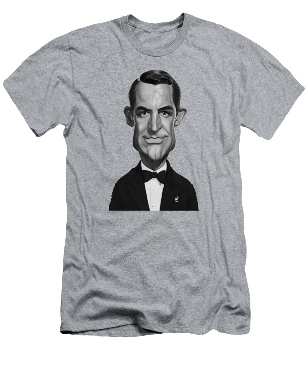 Illustration T-Shirt featuring the digital art Celebrity Sunday - Cary Grant by Rob Snow