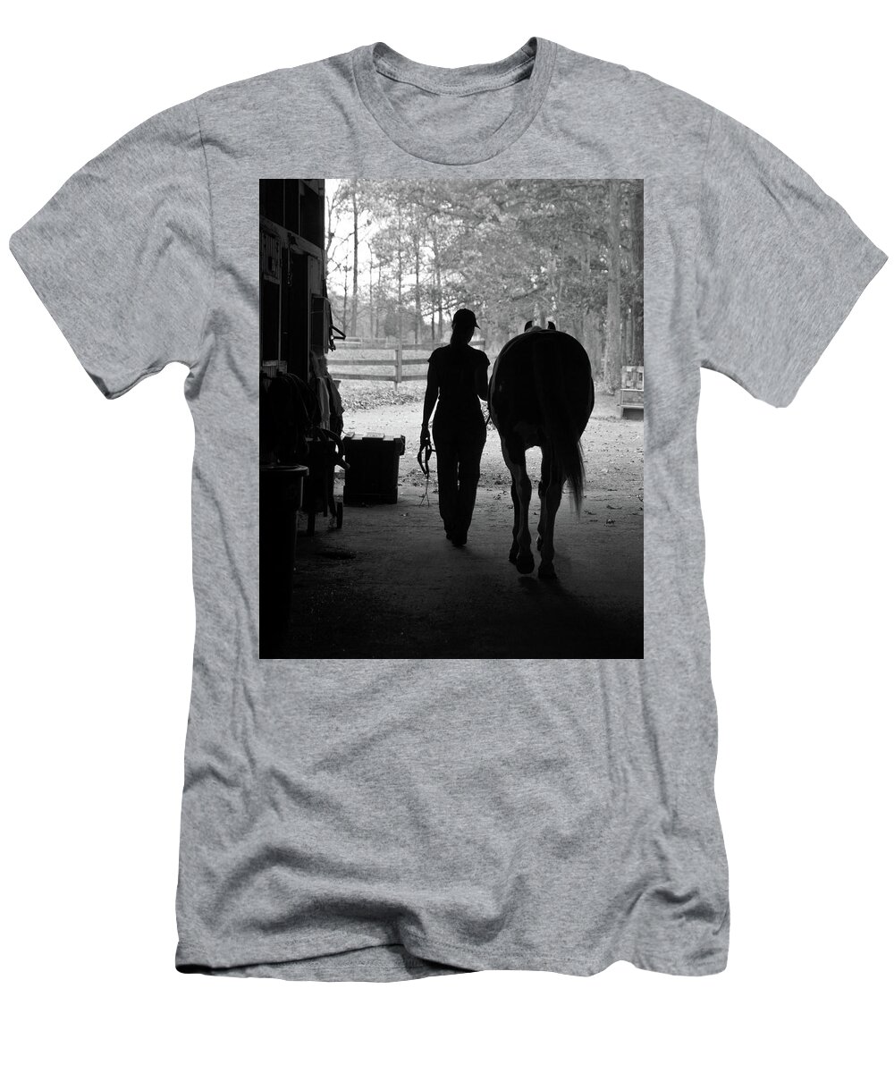 Horses T-Shirt featuring the photograph Day's End by Minnie Gallman