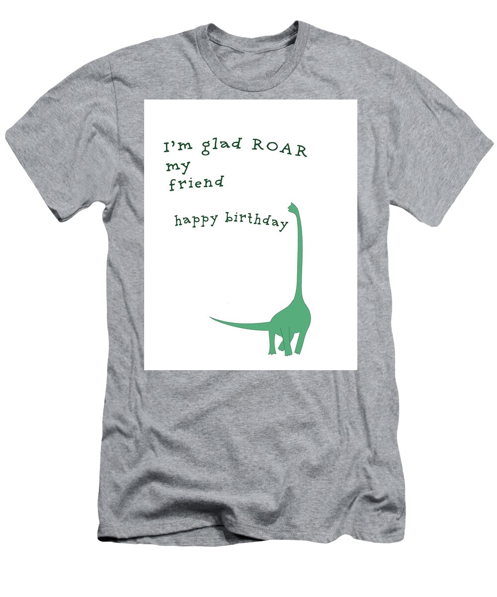 Birthday T-Shirt featuring the digital art Dinosaur Birthday #1 by Ashley Rice