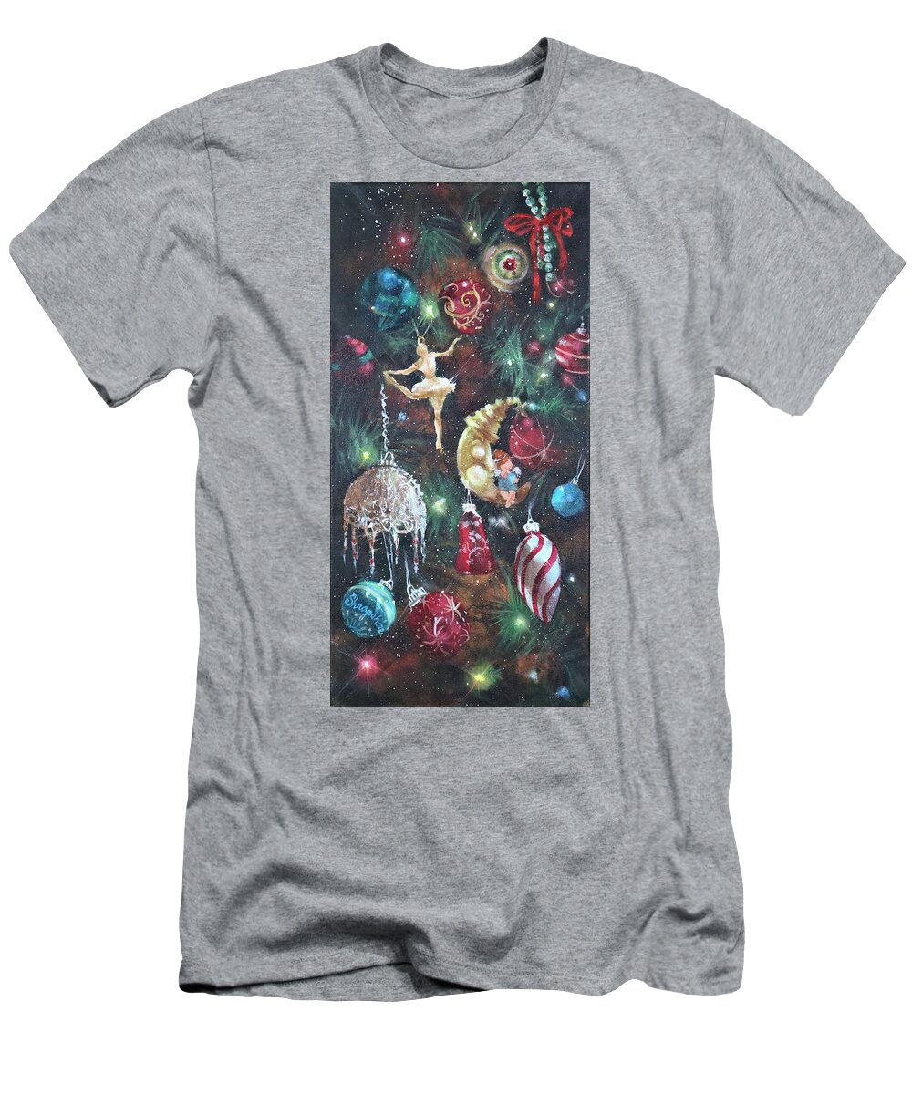  Christmas Ornaments T-Shirt featuring the painting Favorite Things by Tom Shropshire