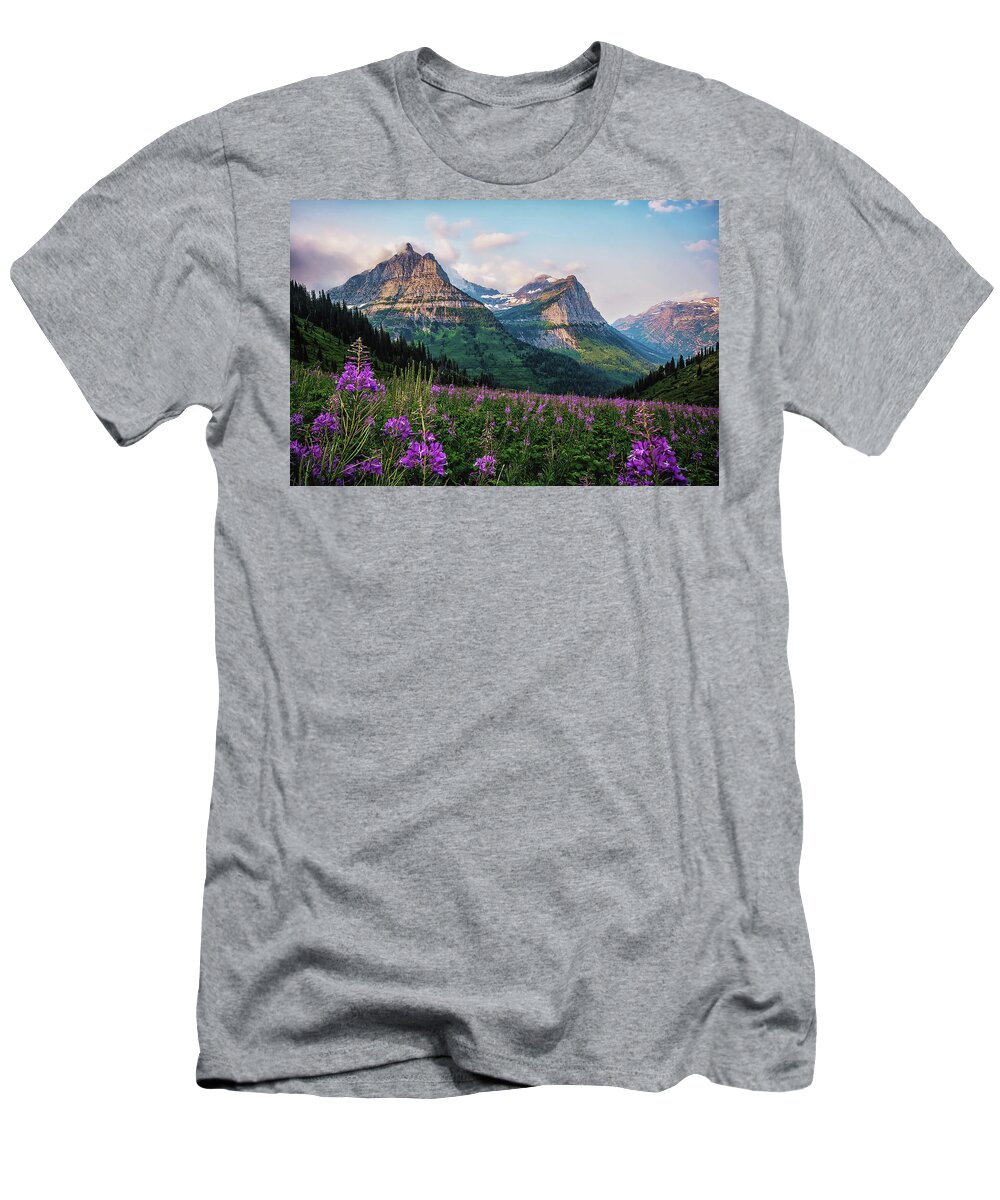Mountains T-Shirt featuring the photograph Glacier National Park #1 by Mango Art