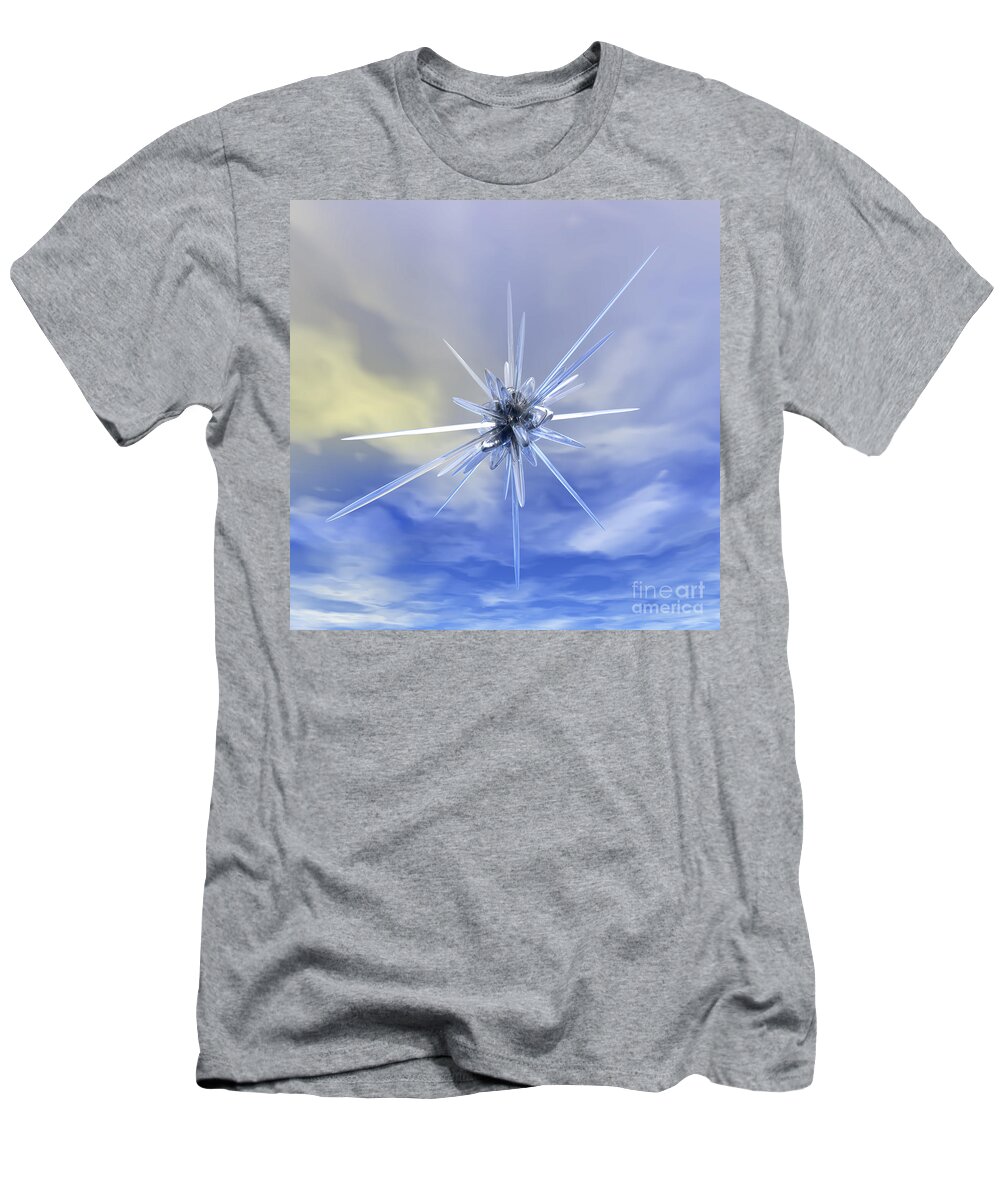 Glass T-Shirt featuring the digital art Glass Star #1 by Phil Perkins