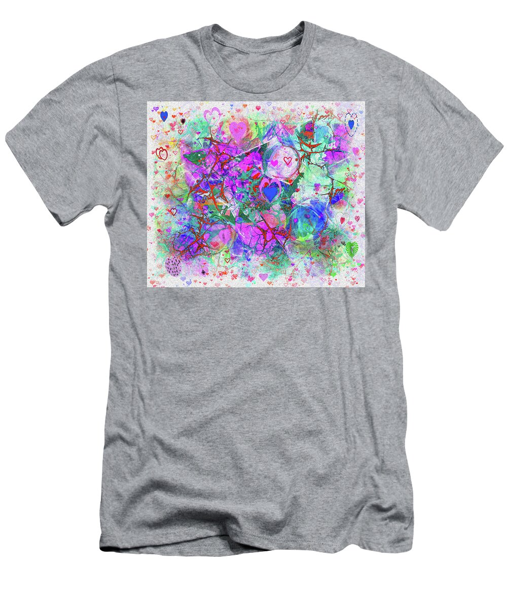 Fabrics T-Shirt featuring the digital art Hearts #1 by Loredana Gallo Migliorini