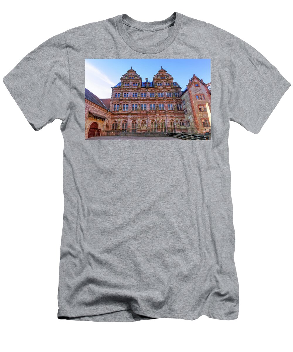 Castle T-Shirt featuring the photograph Interiror architecture of Heidelberg ruin castle, Germany #1 by Elenarts - Elena Duvernay photo