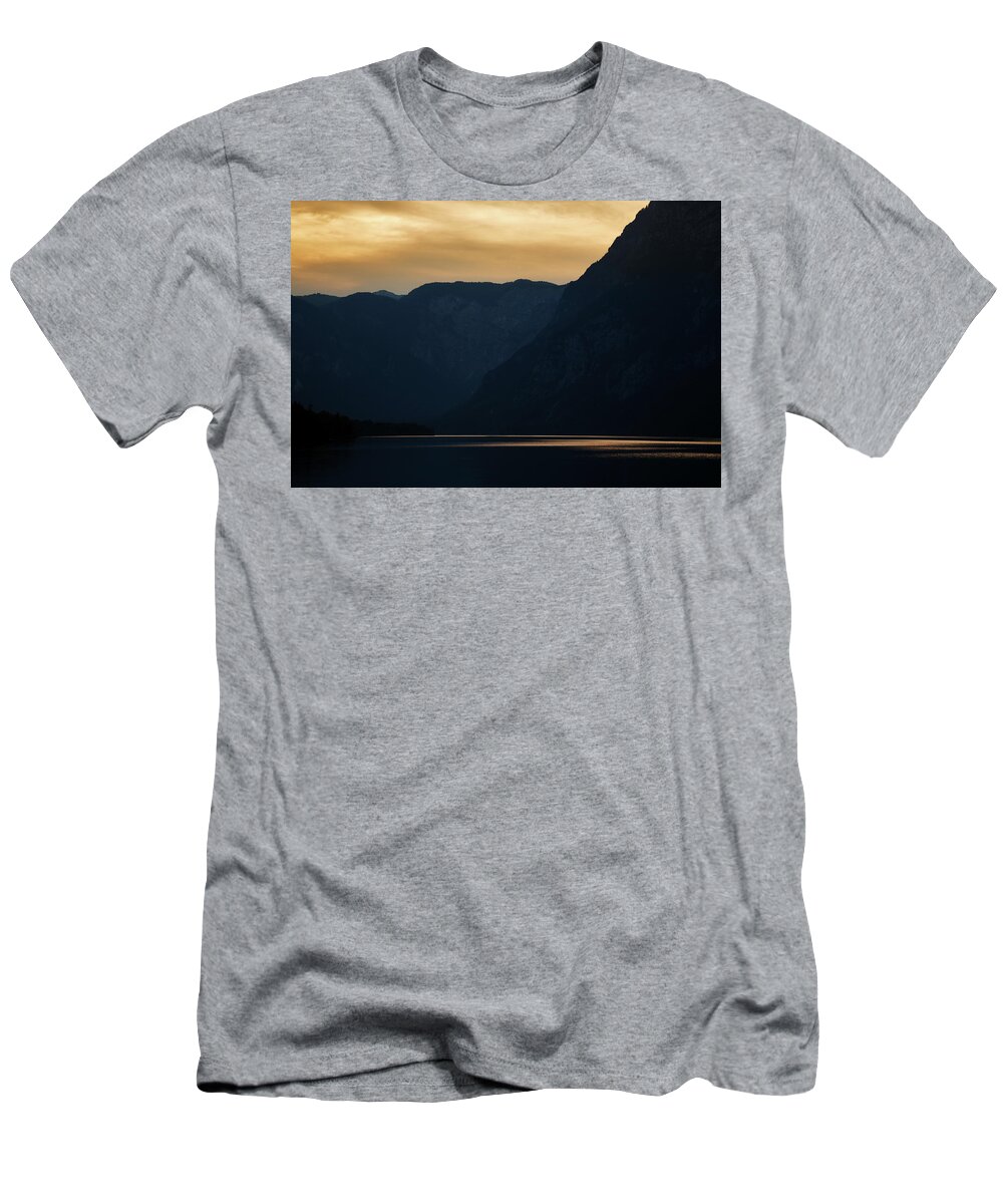 Bohinj T-Shirt featuring the photograph Lake Bohinj sunset #1 by Ian Middleton
