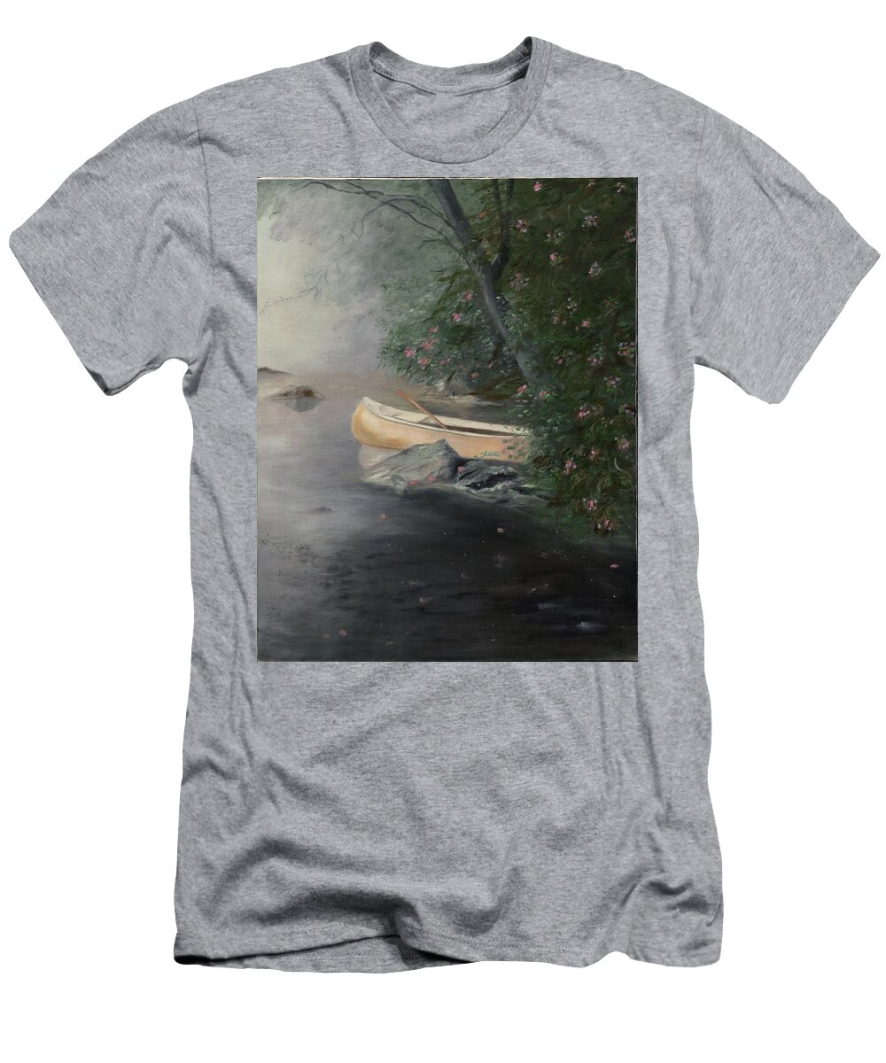 Canoe T-Shirt featuring the painting Lazy Afternoon by Juliette Becker