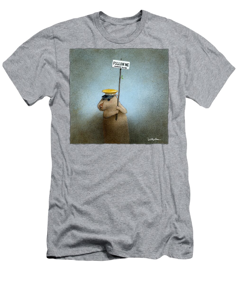 Lemmings T-Shirt featuring the painting Lemming Tours... #2 by Will Bullas