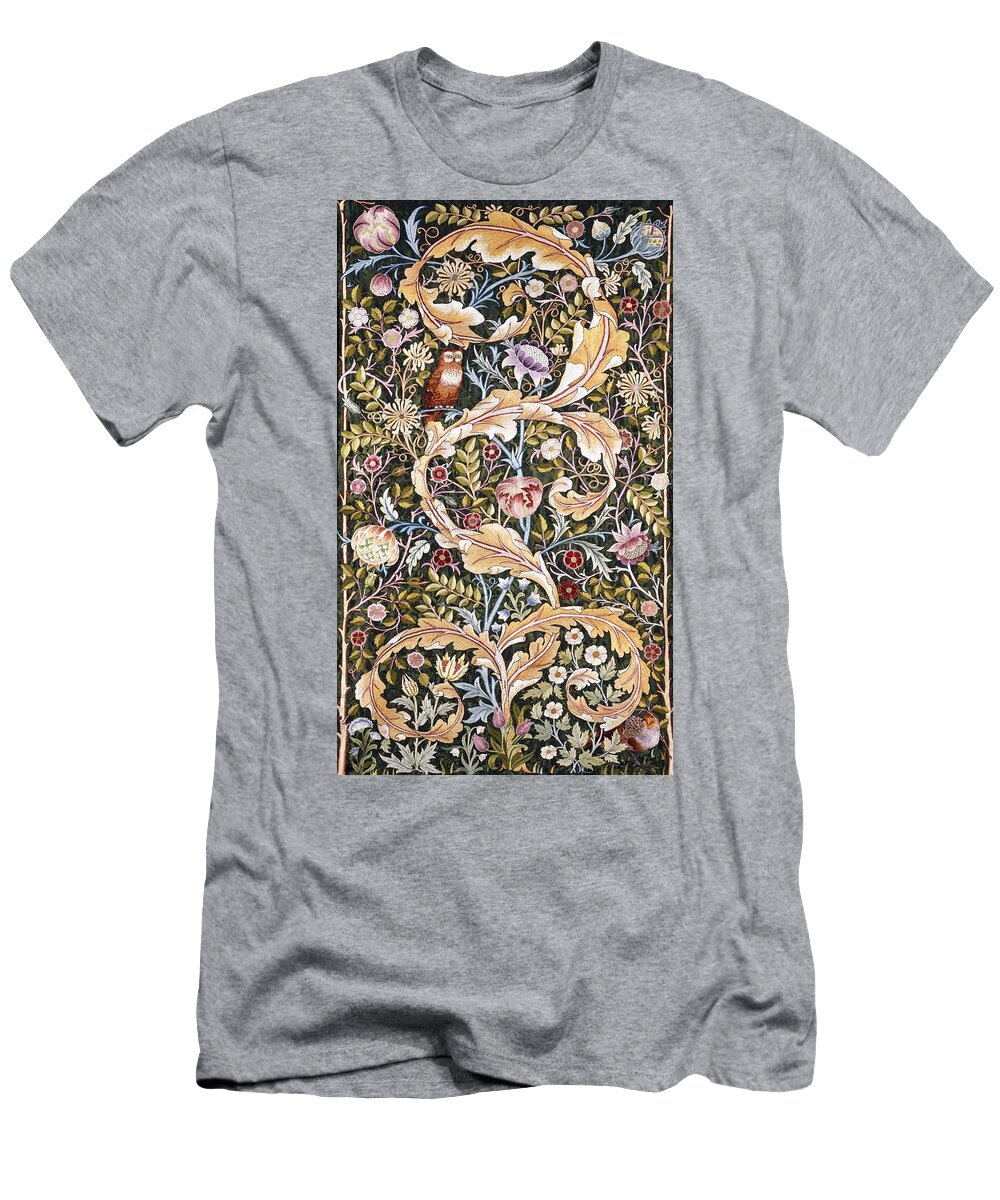 William Morris T-Shirt featuring the painting Owl #1 by William Morris