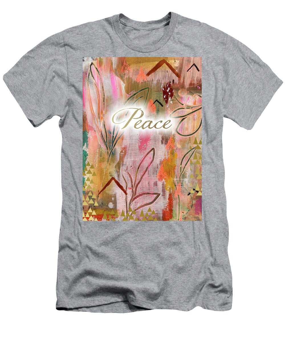 Peace T-Shirt featuring the mixed media Peace by Claudia Schoen
