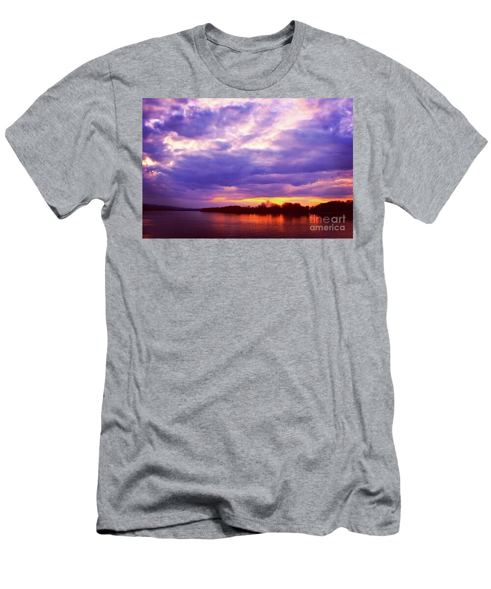 Sunset Magic T-Shirt featuring the photograph Purple Clouds of The Sunset #1 by Leonida Arte