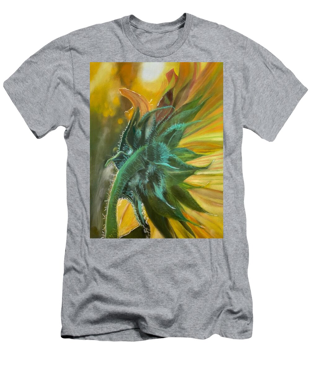 Sunrays T-Shirt featuring the painting Reaching for the Sun by Juliette Becker