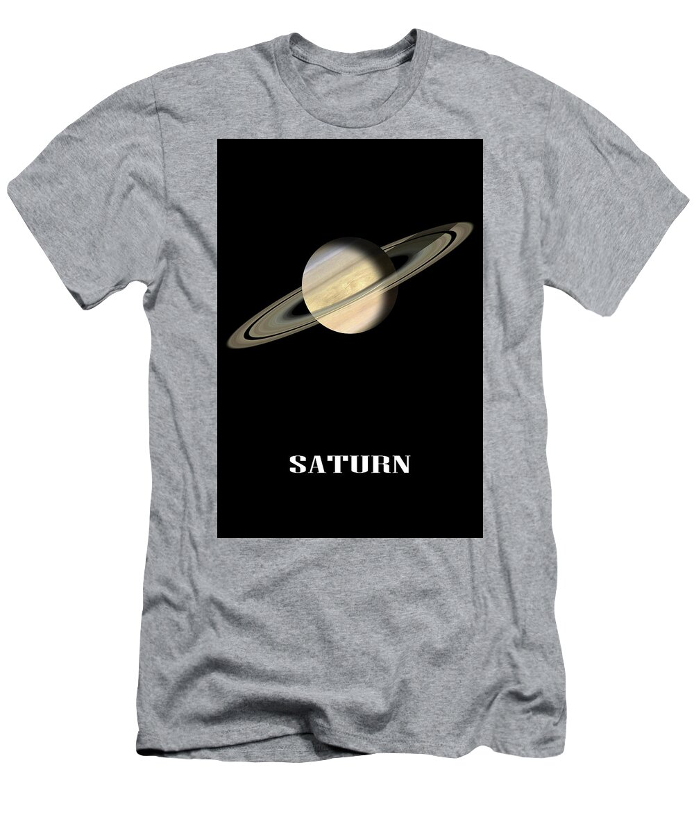 Alien T-Shirt featuring the digital art Saturn Planet #2 by Manjik Pictures
