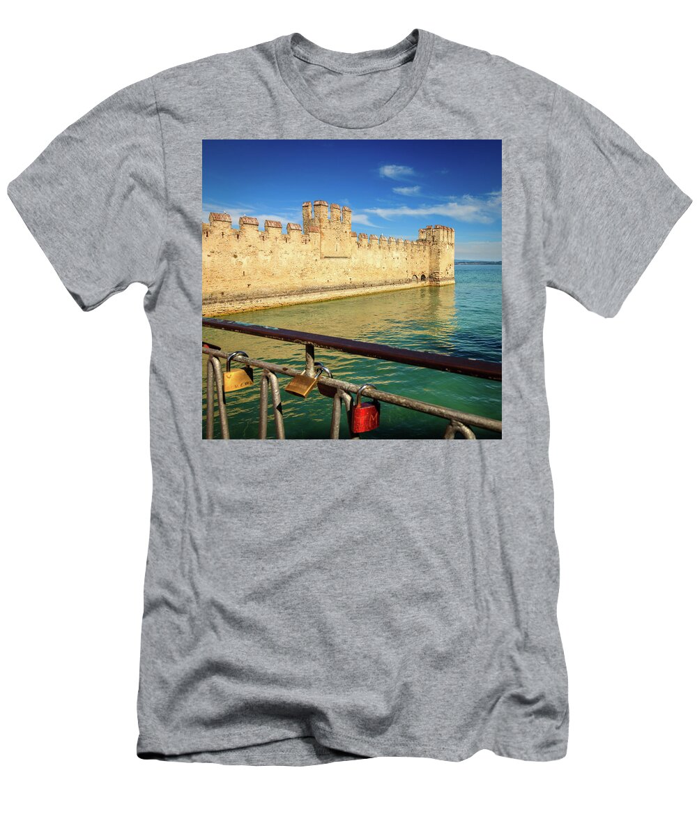 Europe T-Shirt featuring the photograph Scaligero Castle #1 by Alexey Stiop