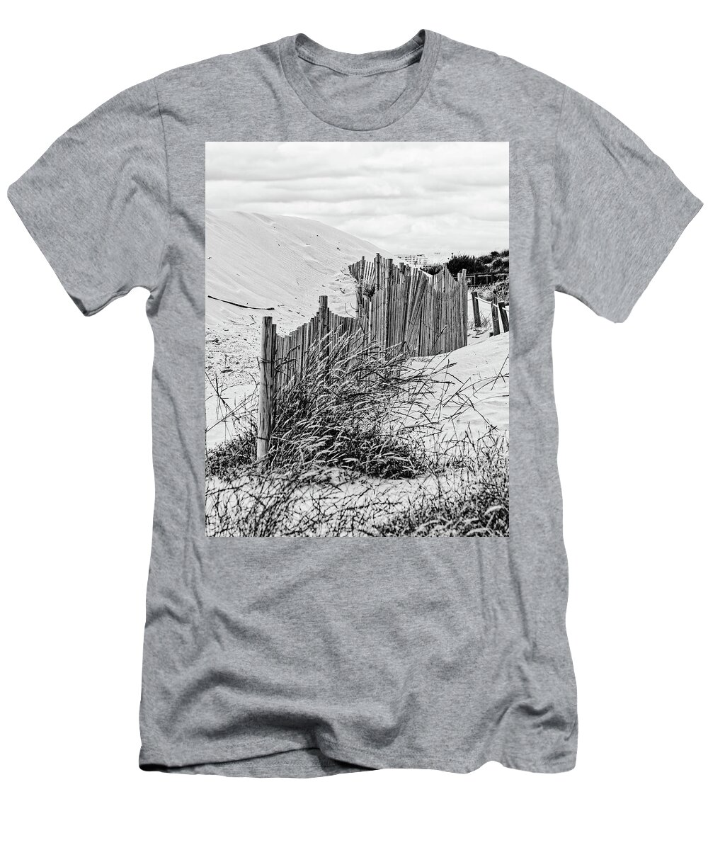 Shifting Sands T-Shirt featuring the photograph Shifting Sands Monochrome #1 by Jeff Townsend