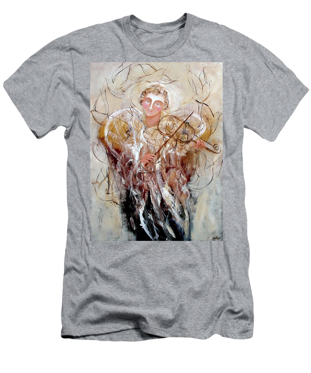 Figurative T-Shirt featuring the painting Song Of Love #1 by Jim Stallings