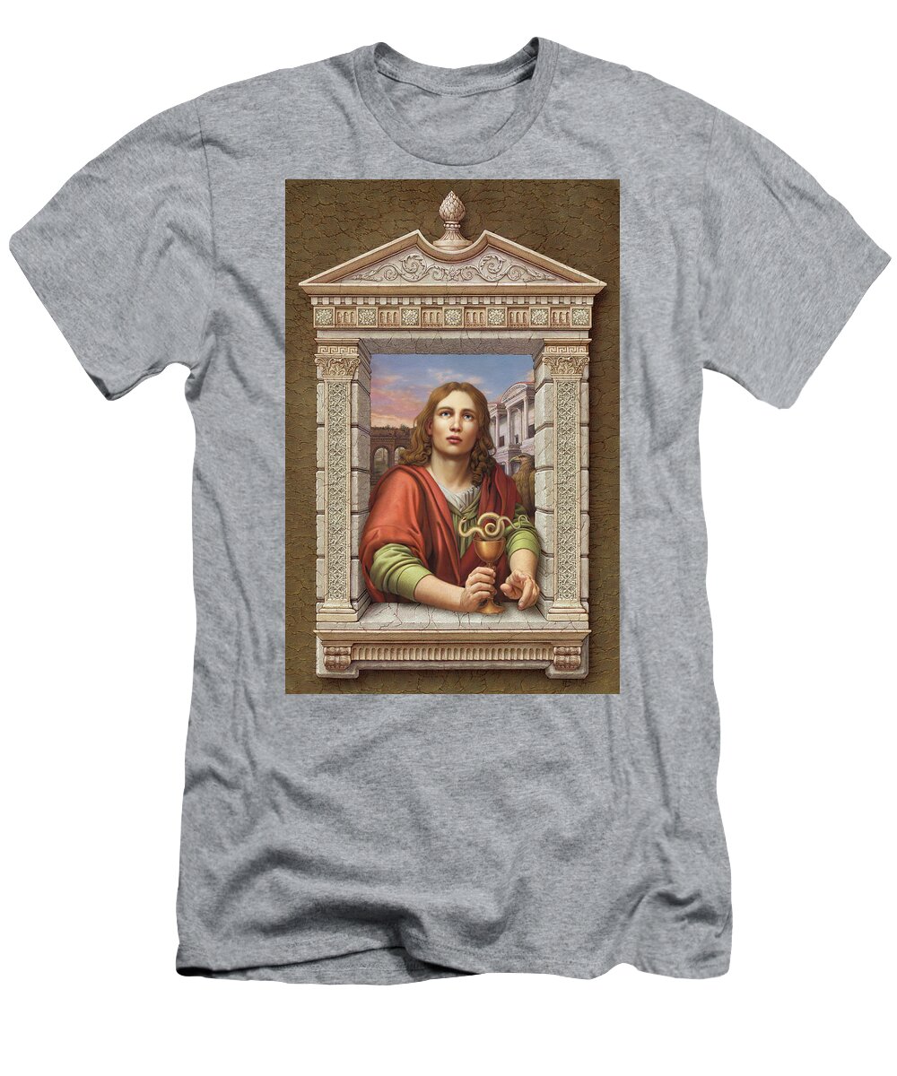 Christian Art T-Shirt featuring the painting St. John Evangelist 2 by Kurt Wenner