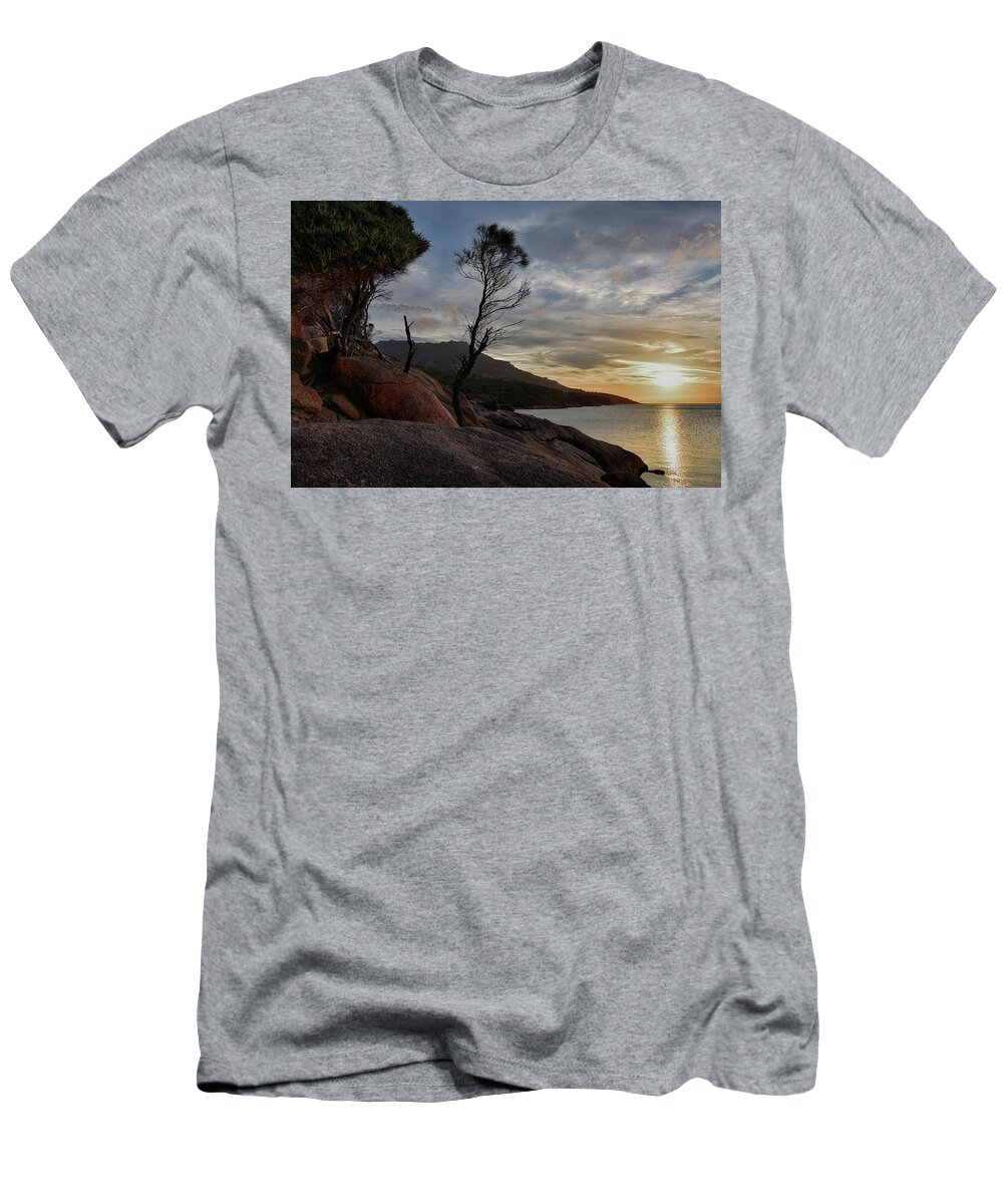 Honeymoon Bay T-Shirt featuring the photograph Sunset at Honeymoon Bay #1 by Andrei SKY