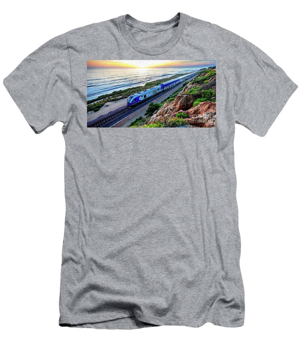 Amtrak T-Shirt featuring the photograph The Amtrak 584 to San Diego by David Levin