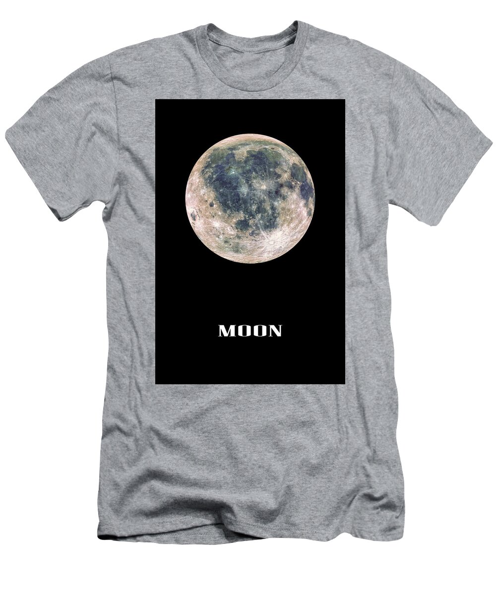 Alien T-Shirt featuring the digital art The Moon #1 by Manjik Pictures