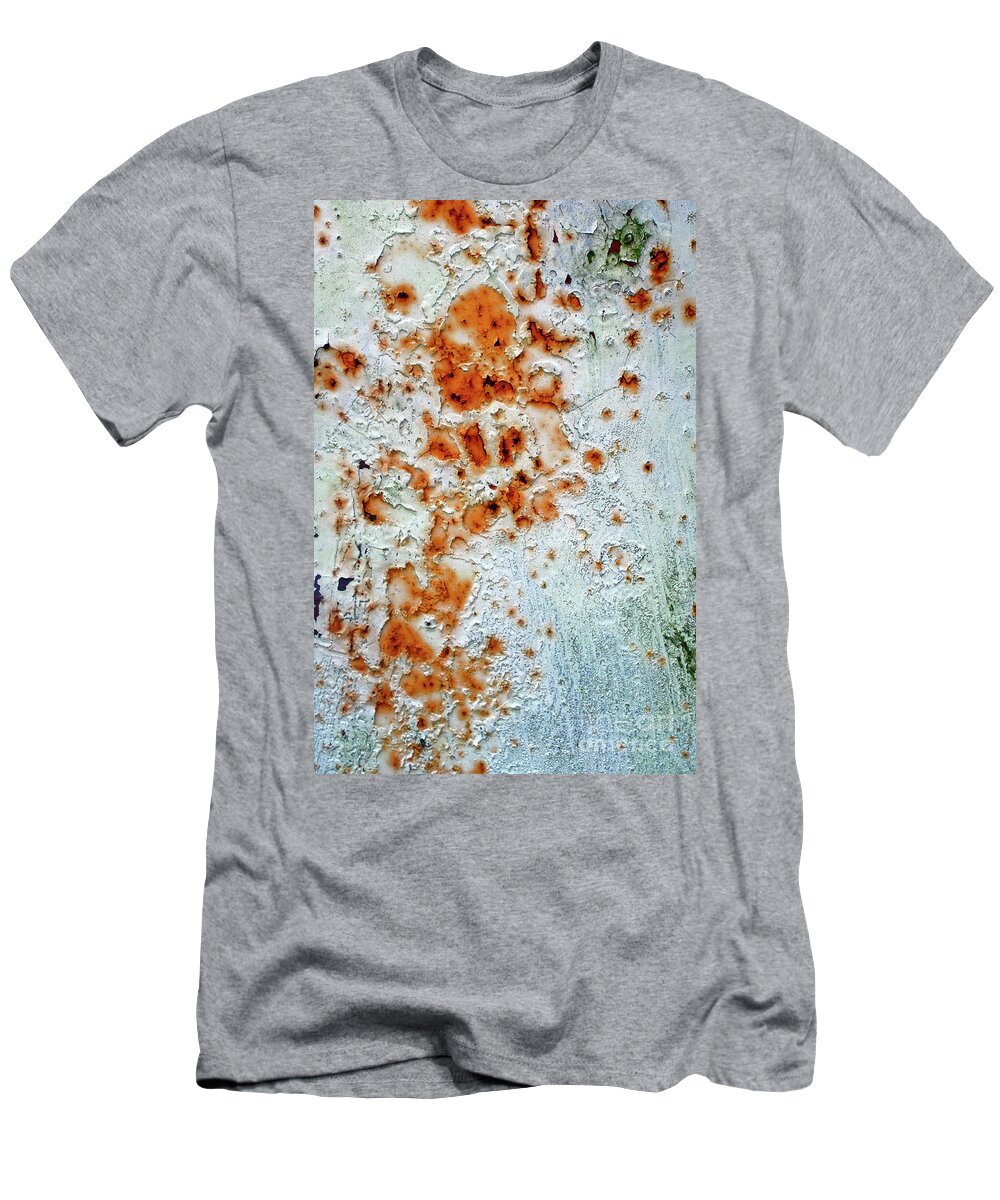 Abstract T-Shirt featuring the photograph Weathered netal surface #12 by Tom Gowanlock
