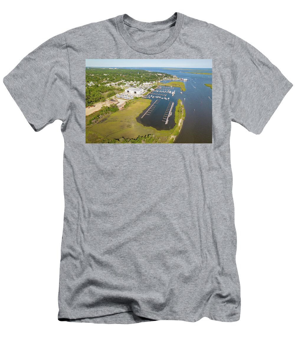 Aerial T-Shirt featuring the photograph Southport, NC #13 by Dave Guy