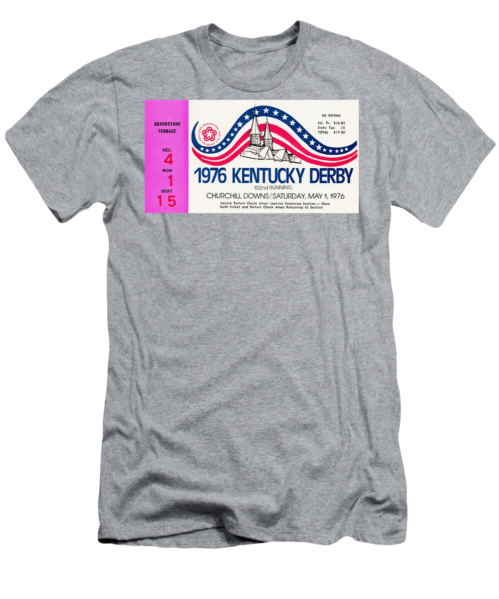  T-Shirt featuring the drawing 1976 Kentucky Derby by Row One Brand