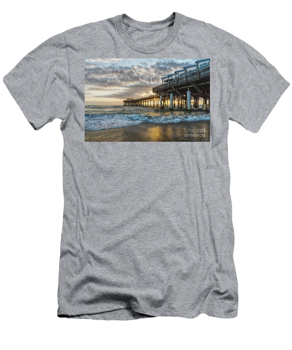 Cocoa Beach T-Shirt featuring the photograph 1st Sunrise 2017 Cocoa Beach by Jennifer White