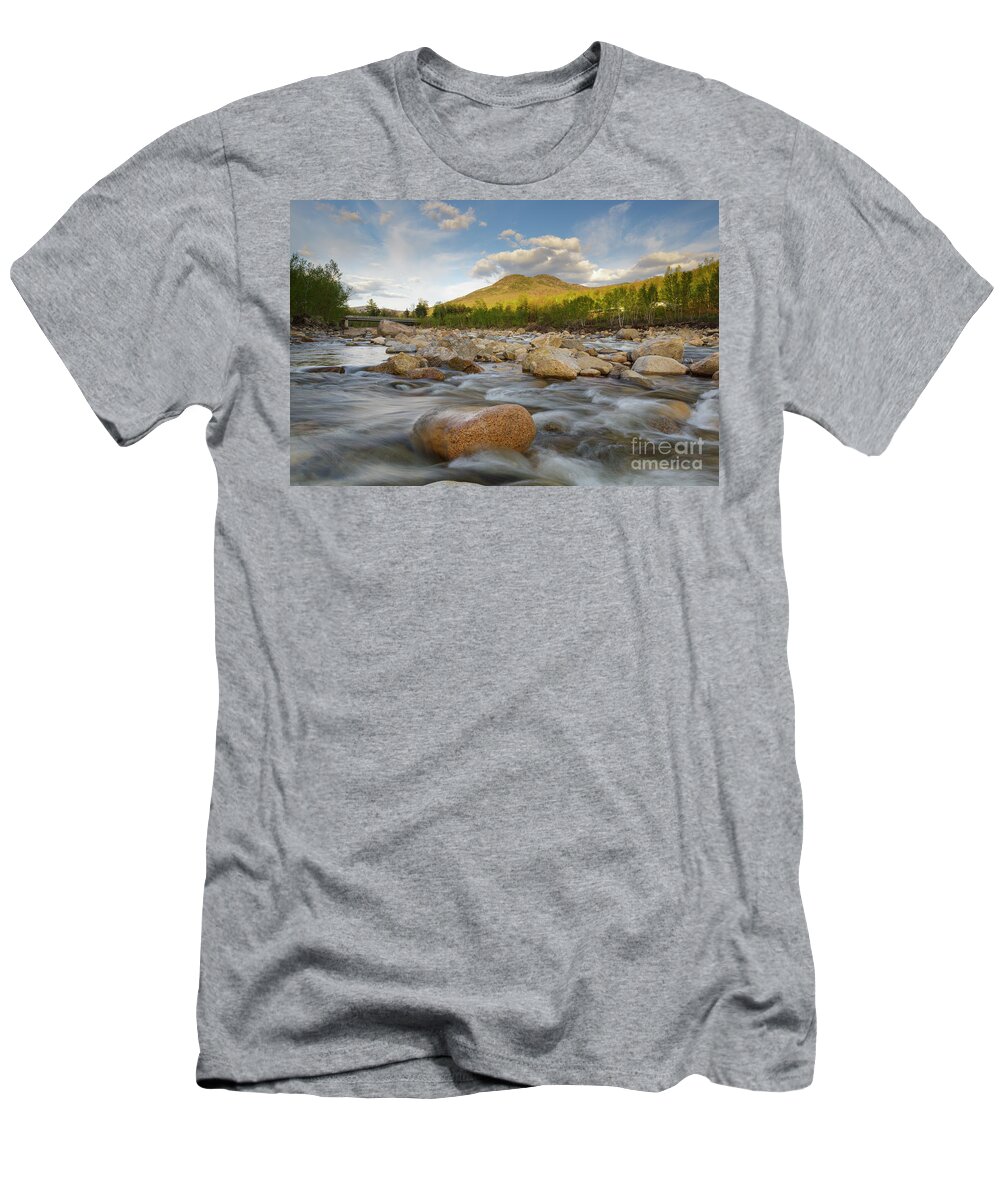 Suspension Bridge T-Shirt featuring the photograph East Branch of the Pemigewasset River - Lincoln New Hampshire #8 by Erin Paul Donovan