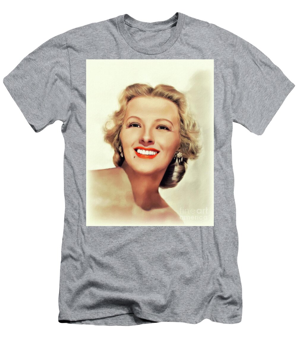 Ilona T-Shirt featuring the painting Ilona Massey, Vintage Actress #2 by Esoterica Art Agency