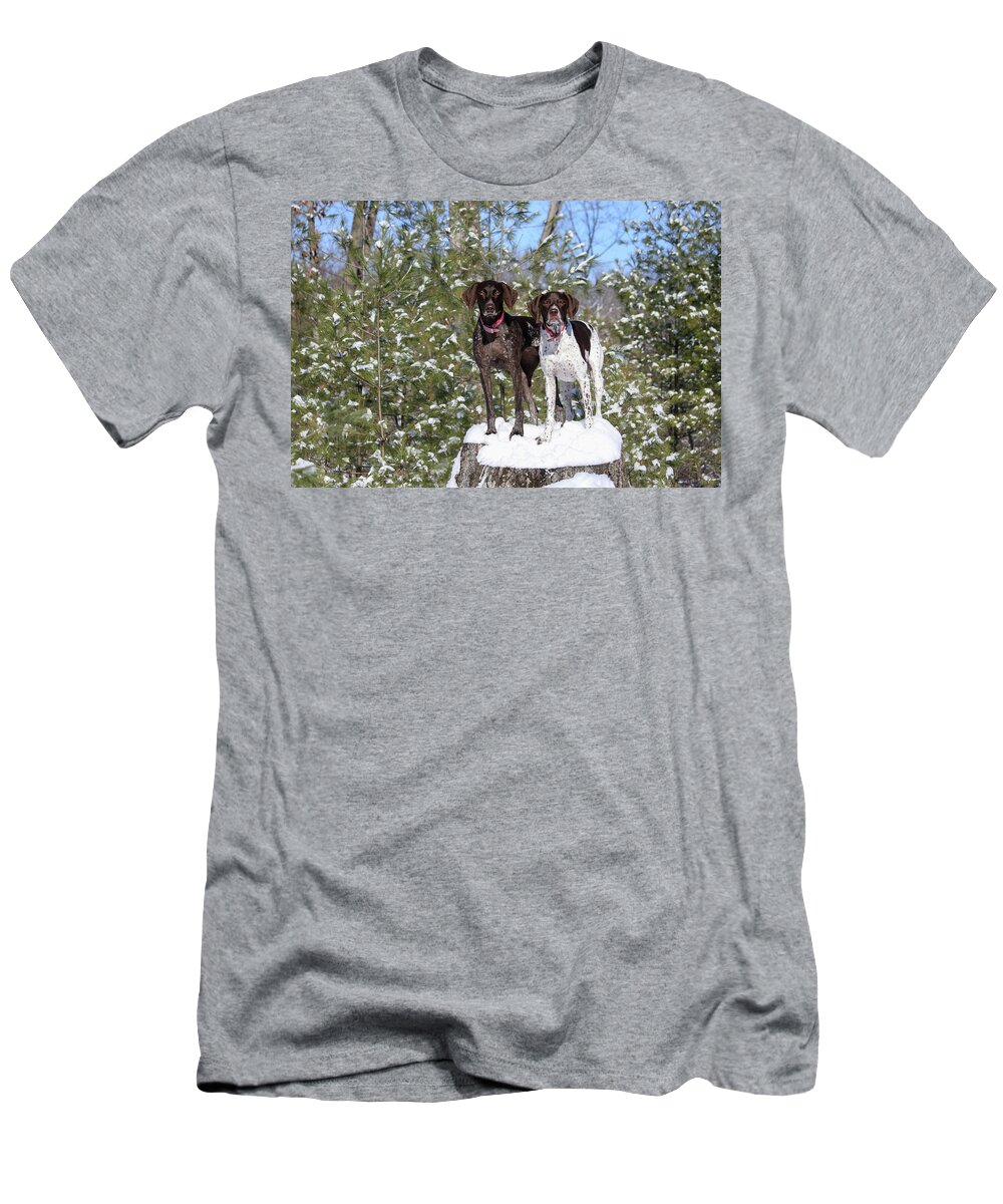 German Shorthaired Pointers T-Shirt featuring the photograph My Girls #2 by Brook Burling