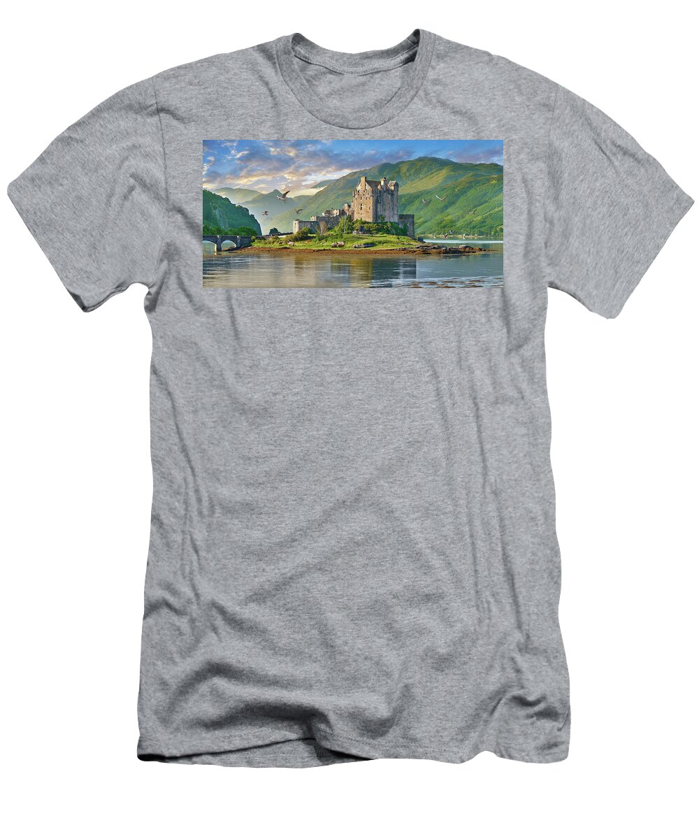 Castles T-Shirt featuring the photograph Photo of Eilean Donan Castle, Scotland #1 by Paul E Williams