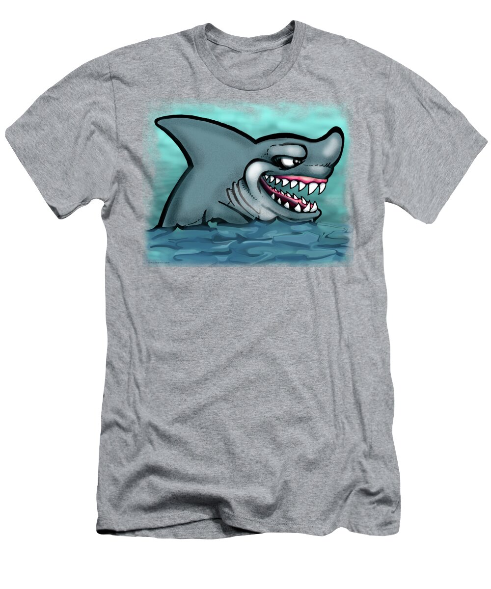 Shark T-Shirt featuring the painting Shark by Kevin Middleton