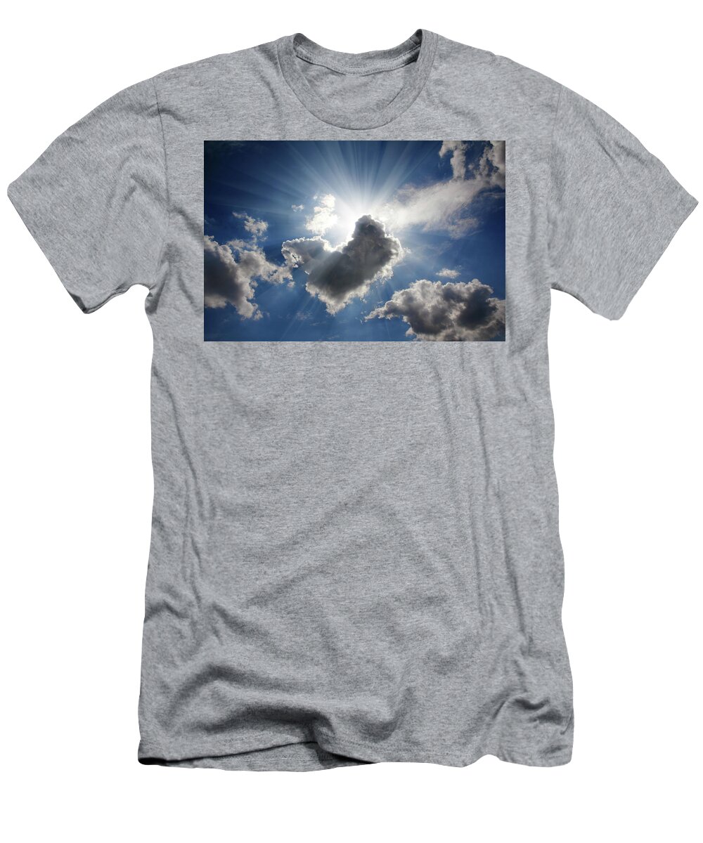 Clouds T-Shirt featuring the photograph Sun Rays On Dramatic Sky #2 by Mikhail Kokhanchikov