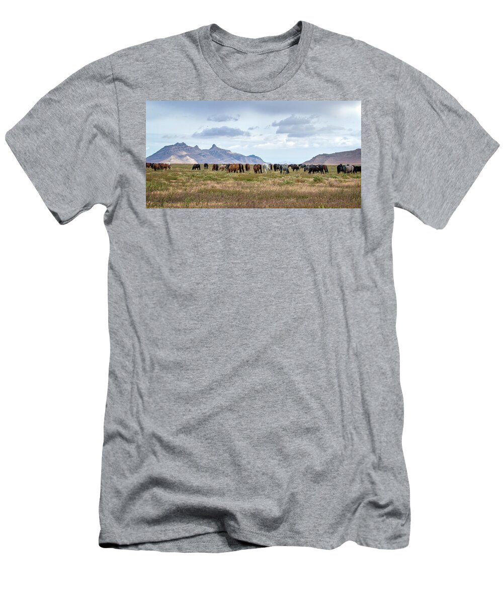 Horse T-Shirt featuring the photograph The Wild Horses of the Onaqui Mountains, Utah #3 by Jeanette Mahoney