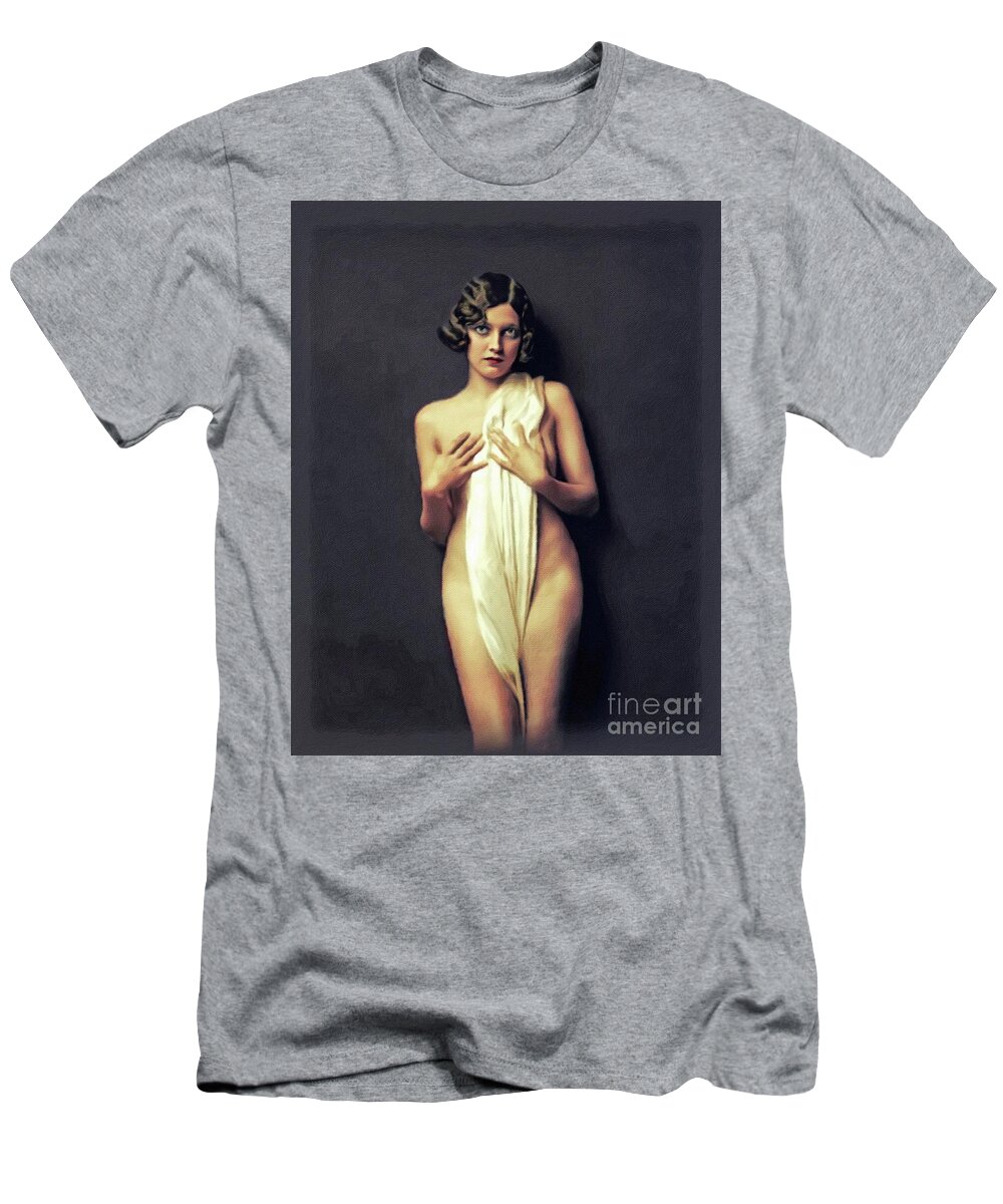 Adrienne T-Shirt featuring the painting Adrienne Ames, Vintage Actress #3 by Esoterica Art Agency