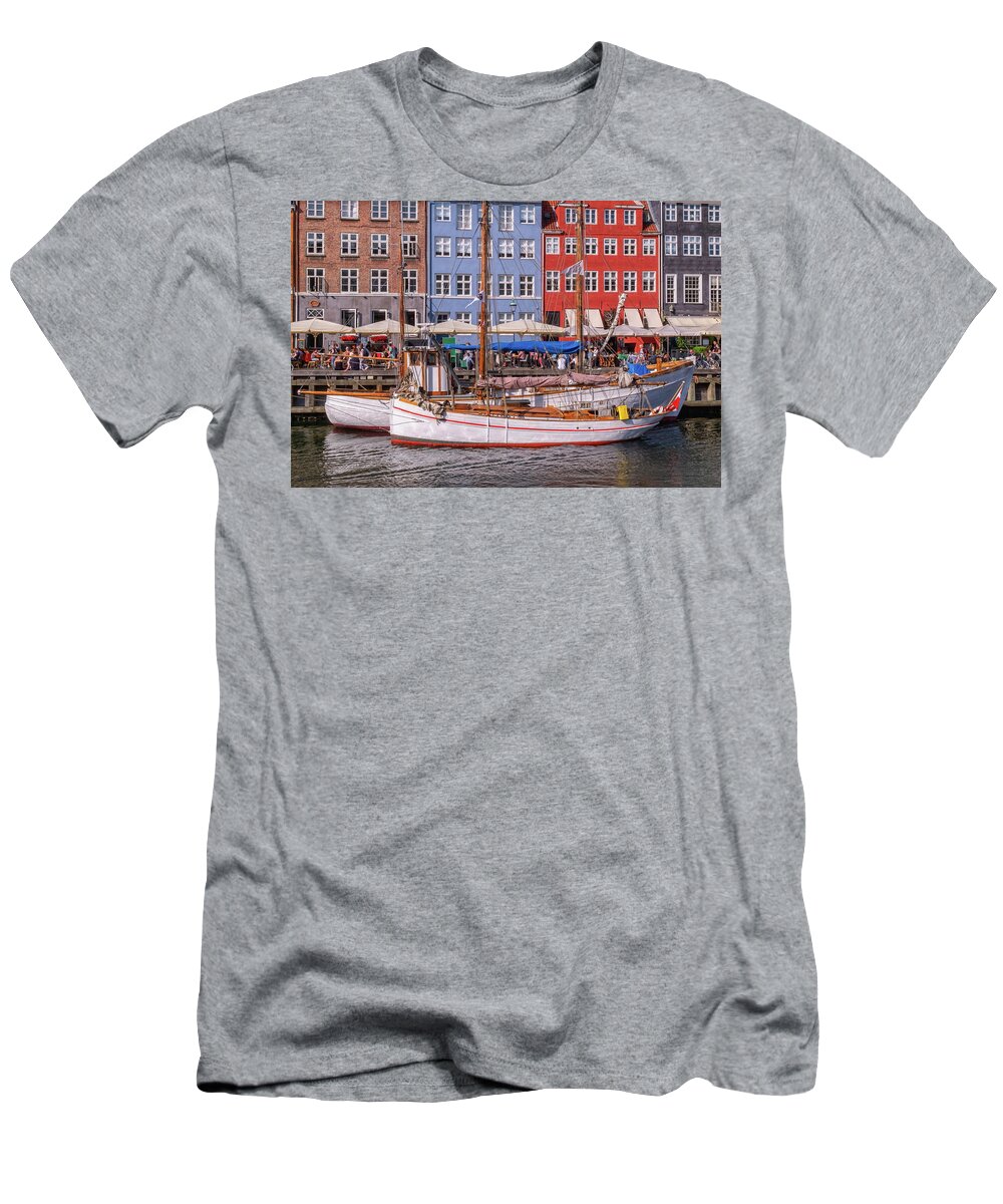 Nordic T-Shirt featuring the photograph Colorful buildings of Nyhavn in Copenhagen, Denmark #4 by Elenarts - Elena Duvernay photo