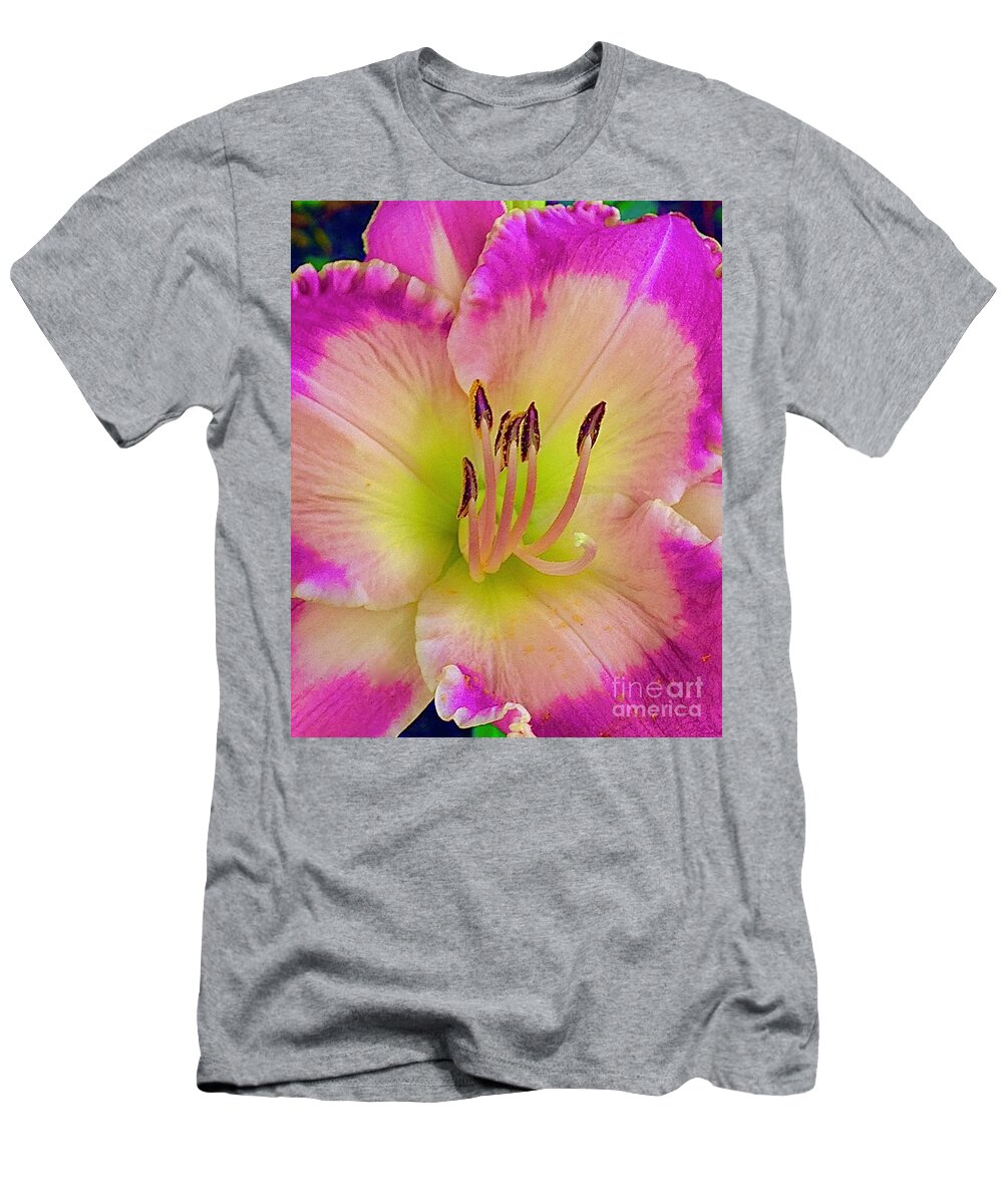 Daylily T-Shirt featuring the digital art Daylily #4 by Tammy Keyes