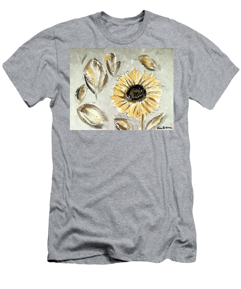Sunflower T-Shirt featuring the digital art Sunflower #4 by Gina De Gorna