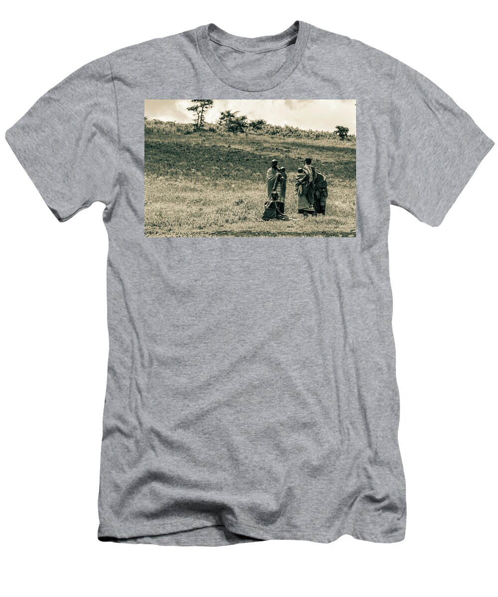 Ngorongoro Maasai Tanzania T-Shirt featuring the photograph Maasai Women Ngorongoro Tanzania 4287 by Amyn Nasser
