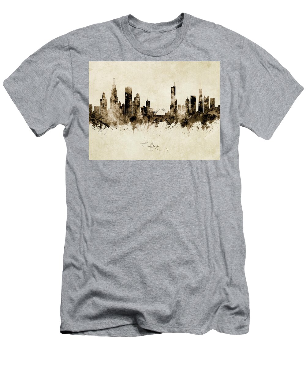 Chicago T-Shirt featuring the photograph Chicago Illinois Skyline #46 by Michael Tompsett