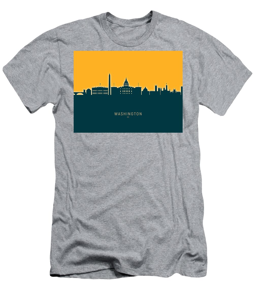 Washington T-Shirt featuring the digital art Washington DC Skyline #46 by Michael Tompsett