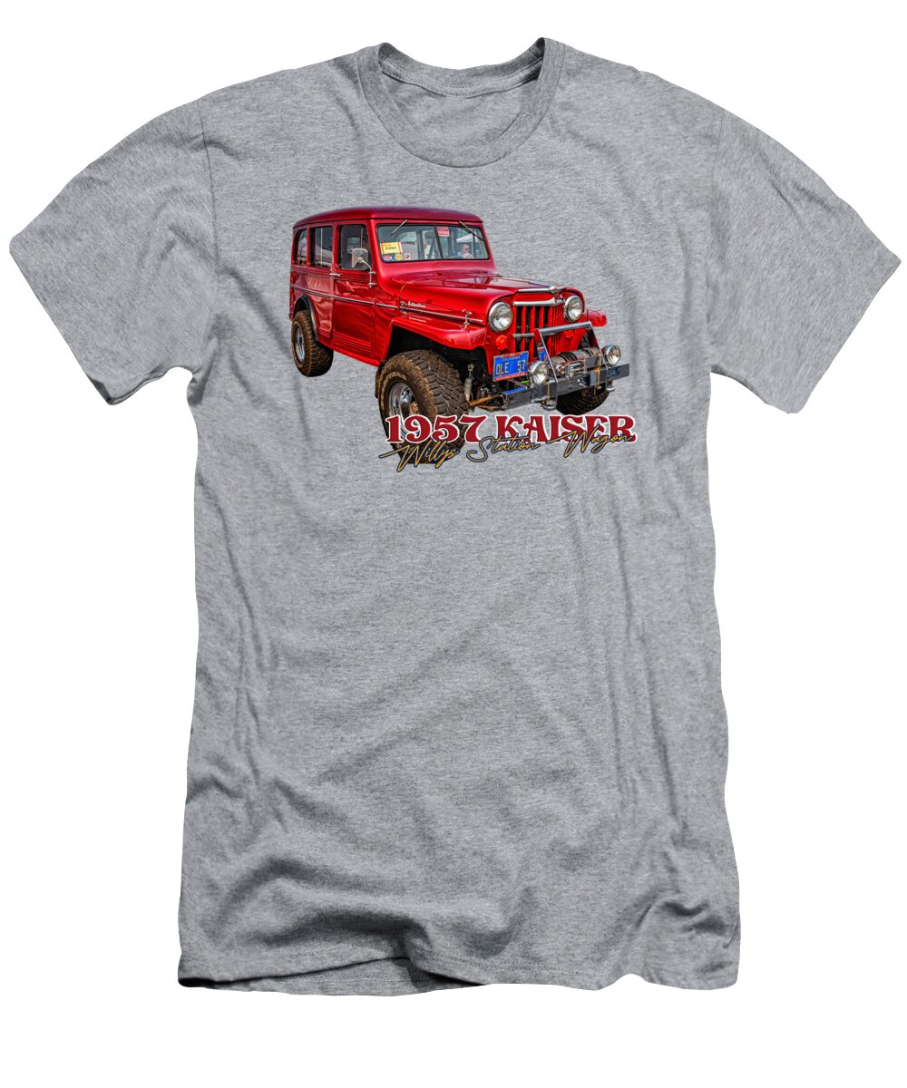 1957 T-Shirt featuring the photograph 1957 Kaiser Willys Station Wagon #5 by Gestalt Imagery