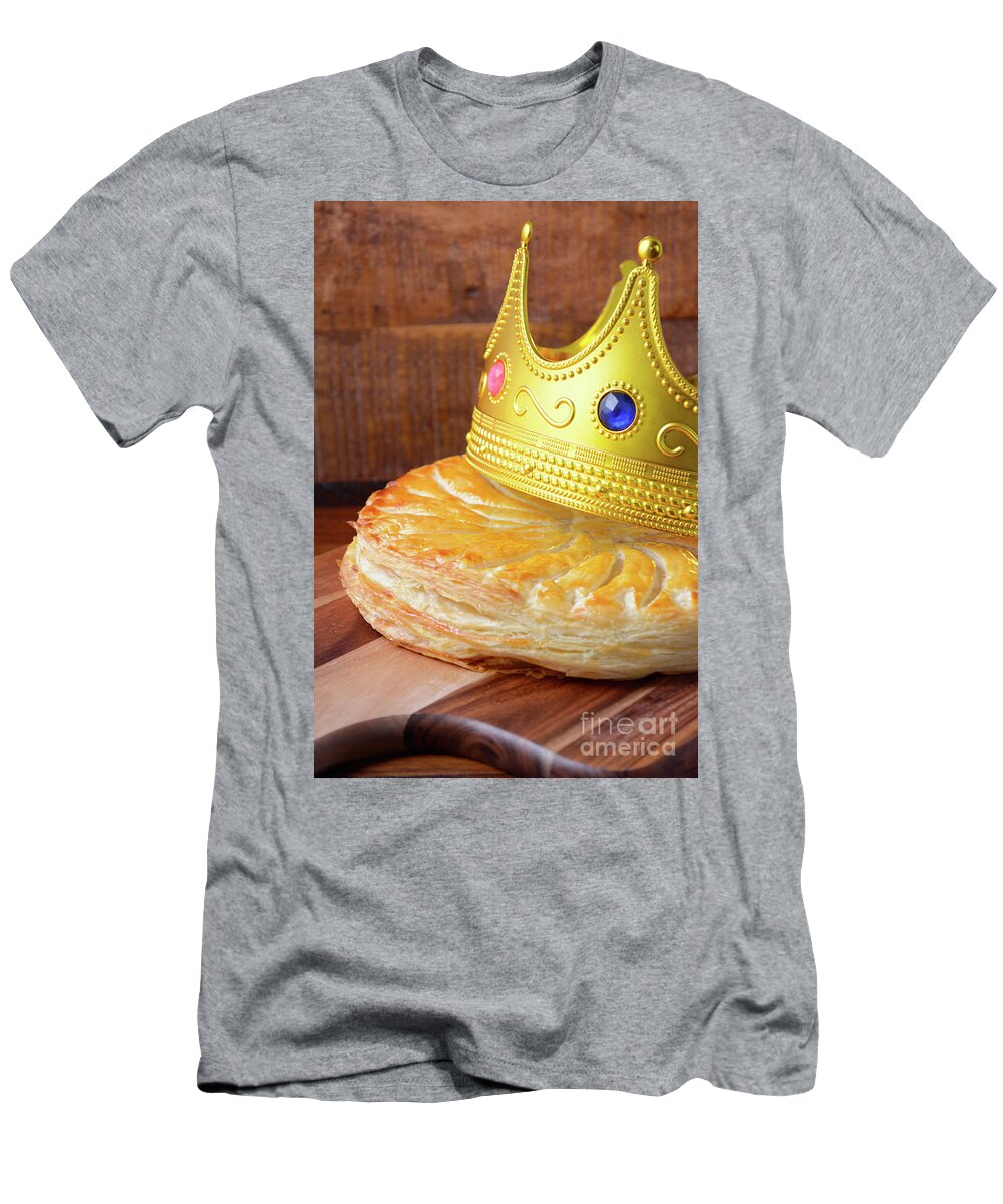 Almond Galette T-Shirt featuring the photograph Epiphany Twelfth Night Cake #5 by Milleflore Images