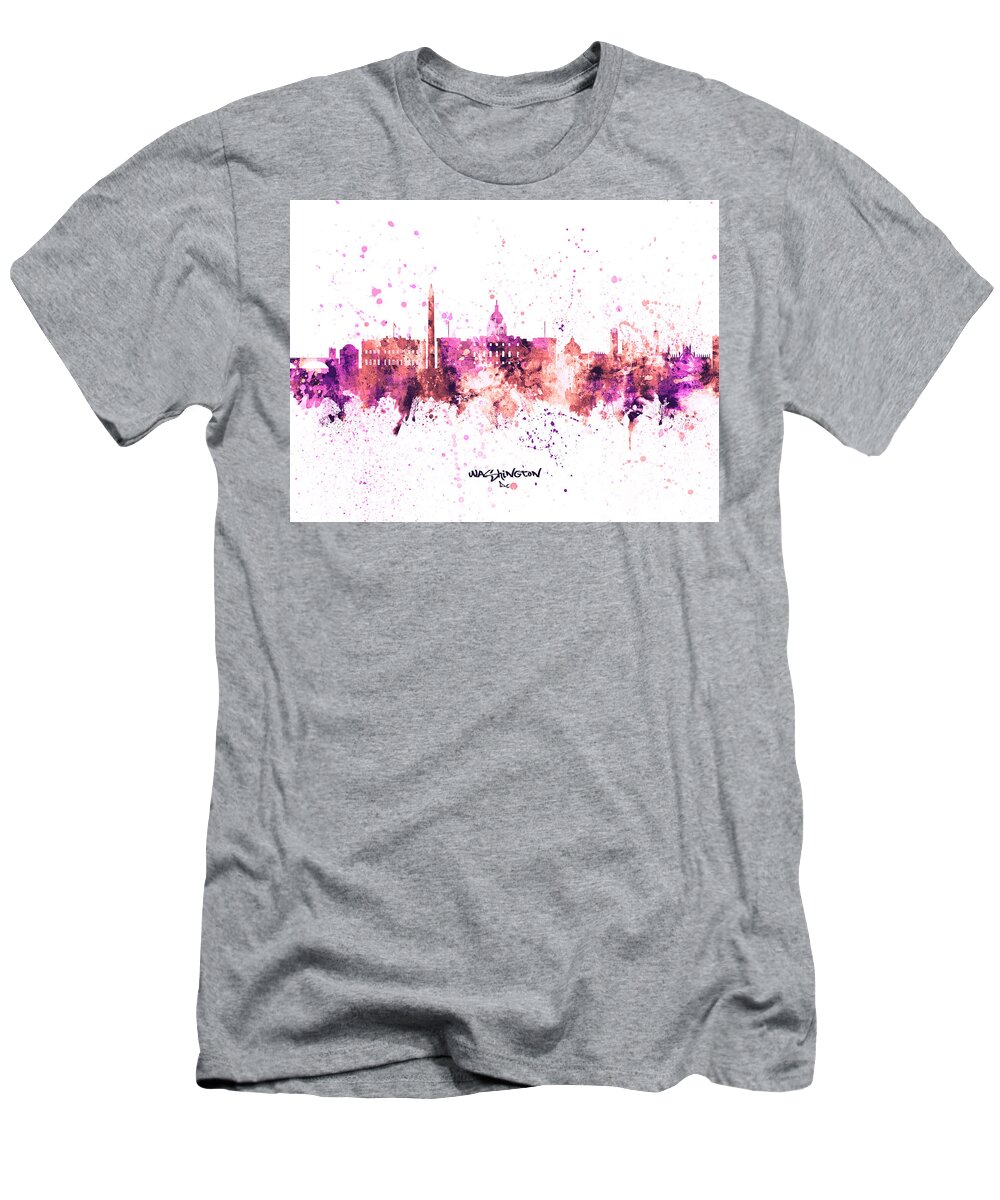 Washington T-Shirt featuring the digital art Washington DC Skyline #51 by Michael Tompsett